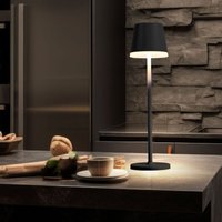 Solarleuchte led Tischlampe Außenleuchte anthrazit Gartenleuchte Terrassenlampe, Metall Kunststoff satiniert, spritzwassergeschützt Akku, 50Lm von Globo