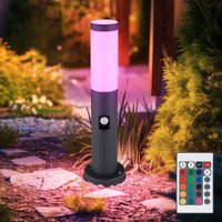 Steh Leuchte Balkon sensor Edelstahl anthrazit Sockel Lampe dimmbar im Set inkl. rgb led Leuchtmittel von Globo