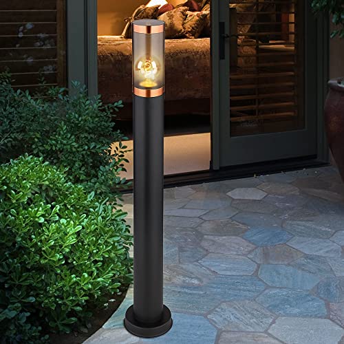 Stehlampe Garten Außen Aussenlampe Stehleuchte Wegeleuchten Edelstahl Außen, Kupferakzent schwarz rauch, 1x E27, DxH 7,6x80 cm Stehlampe Garten Außen Aussenlampe Stehleuchte Wegeleuchten Edelstahl Außen, Kupferakzent schwarz rauch, 1x E27, DxH 7,6x80 cm von GLOBO