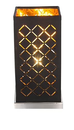 Tisch Lampe Textil Strahler Wohn Zimmer Dekor Stanzungen Leuchte schwarz gold Globo 15229T1, bunt, medium von Globo