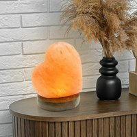 Tischlampe Tischleuchte Dekolampe Beistellleuchte Salzlampe Kristalllampe Nachttischleuchte, usb Kabel, Holz braun Salzkristall, 1x led 5W warmweiß, von Globo