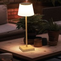 Tischleuchte Außen Tischlampe Holzoptik led Touchdimmer Akku dimmbar Gartenleuchte usb, warmweiß-kaltweiß, DxH 13x38 cm von GLOBO LIGHTING