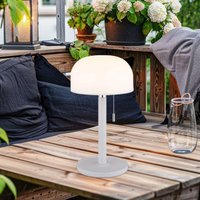 Tischleuchte Außenleuchte LED Balkonlampe Tischlampe IP44 Zugschalter Weiß USB-C Tischleuchte Außenleuchte LED Balkonlampe Tischlampe IP44 Zugschalter Weiß USB-C von Globo