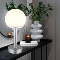 Globo Lighting - Tischleuchte Pilz silber Tischlampe Touchdimmer Akku Beistellleuchte Pilzleuchte, usb-c, led 1W 60Lm warmweiß, DxH 14x29,5 cm von GLOBO LIGHTING