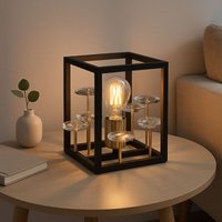 Tischleuchte Beistellleuchte Nachttischlampe Kristall E27 schwarz gold Glas klar Tischleuchte Beistellleuchte Nachttischlampe Kristall E27 schwarz gold Glas klar von Globo