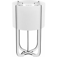 Tischleuchte Holz weiß Nachttischleuchte Textilschirm Beistellleuchte Tischlampe, mdf, led 1,27W 110Lm 6500K, DxH 15x25 cm von Globo