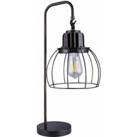 Globo - Tischleuchte Retro Nachttischlampe Beistellleuchte Schlafzimmerlampe, Metall schwarz gold Gitter Design, 1x E27, h 65 cm von Globo