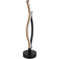 Globo - Tischleuchte Tischlampe led Wohnzimmerleuchte Holzoptik Metall Schwarz h 47 cm von Globo