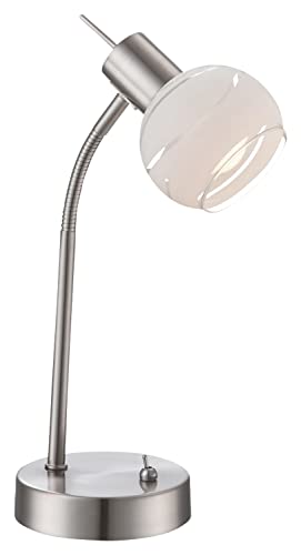 Globo LED Design Tisch Lampe Wohn Zimmer Beleuchtung Glas Kugel Strahler Lese Leuchte 54341-1T, silber von Globo