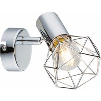 Wand Strahler Leuchte Chrom Wohn Arbeits Zimmer Käfig Spot Lampe verstellbar Globo 54802-1 xara i von Globo