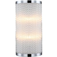 Wandleuchte 2 flammig Treppenhauslampe Flurleuchte verchromt Wandlampe Wohnzimmerlampe, Glasstäbe gedreht, 2x G9, BxH 15 x 30 cm Globo 41002-2 von Globo