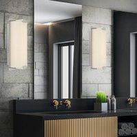 Wandleuchte led Flurlampe Treppenhausleuchte Chrom Wandlampe Schlafzimmer, Glas satiniert. 6W 470lm warmweiß, BxH 11x28 m, 2er Set Wandleuchte led Flurlampe Treppenhausleuchte Chrom Wandlampe Schlafzimmer, Glas satiniert. 6W 470lm warmweiß, BxH 11x28 m, 2er Set von Globo