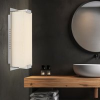 Wandleuchte led Flurlampe Treppenhausleuchte Chrom Wandlampe Schlafzimmer, Glas satiniert. 6W 470lm warmweiß, BxH 11x28 m von Globo