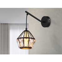 Wandleuchte lois mit Glaskristallen Metall Schwarz Gold, Höhe 25cm von Globo