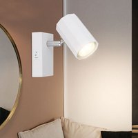 Wandleuchte Wandlampe Schlafzimmerlampe mit beweglichem Spot Schlafzimmer weiß, Aluminium, Metall, 1x GU10, BxHxT 7x14x14,5 cm von GLOBO LIGHTING