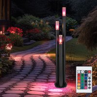 Wegeleuchten Außen Edelstahl Außenlampe Standleuchte Gartenleuchte schwarz, Kupfer rauchfarben, Fernbedienung dimmbar, 3x rgb led 8,5W 806Lm, DxH 28 Wegeleuchten Außen Edelstahl Außenlampe Standleuchte Gartenleuchte schwarz, Kupfer rauchfarben, Fernbedienung dimmbar, 3x rgb led 8,5W 806Lm, DxH 28 von GLOBO LIGHTING
