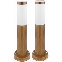 Wegeleuchten Außen Edelstahl Standleuchte Garten Terrassenlampe Außen stehend, holzoptik opal rustikal, 1x E27, DxH 7,6x45 cm, 2er Set Wegeleuchten Außen Edelstahl Standleuchte Garten Terrassenlampe Außen stehend, holzoptik opal rustikal, 1x E27, DxH 7,6x45 cm, 2er Set von Globo