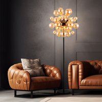 Wohnzimmerleuchte Stehleuchte Standlampe Glaskugeln Amber Gold 6-Flammig 155cm von Globo
