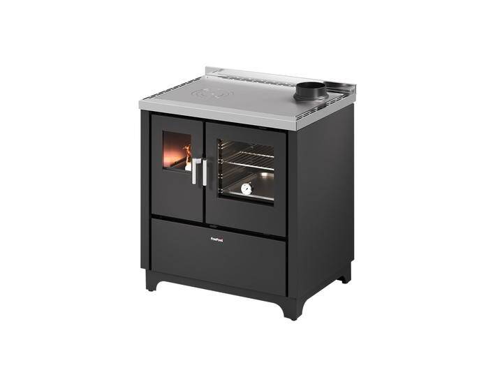 FreePoint Küchenherd FRIDA 80 Stahlverkleidung schwarz 75 kW von Globus Baumarkt