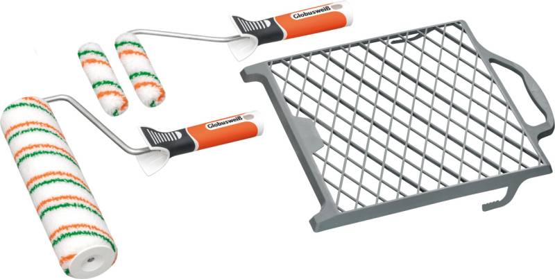Globusweiß Farbroller-Set 6 tlg. mit 3K Griff von Globus Baumarkt