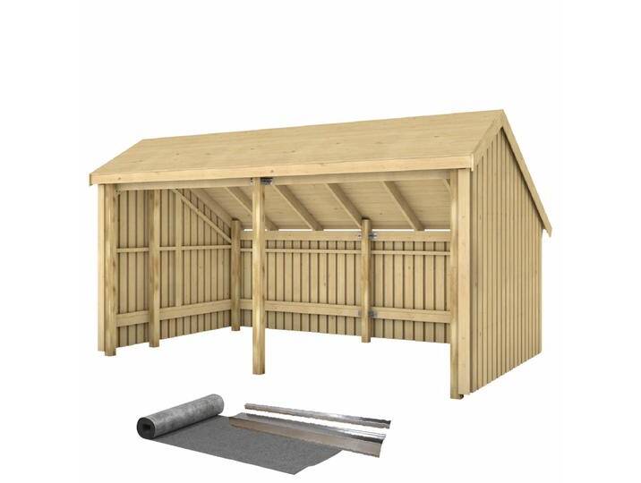 Plus Gartenhaus Multi 2 Module 416 x 238 cm natur offen von Globus Baumarkt