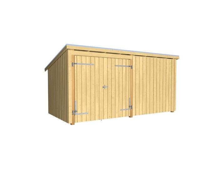 Plus Gartenhaus Nordic Multi 416 x 208 cm natur mit Doppeltür, Plus Gartenhaus Nordic Multi 416 x 208 cm natur mit Doppeltür, von Globus Baumarkt