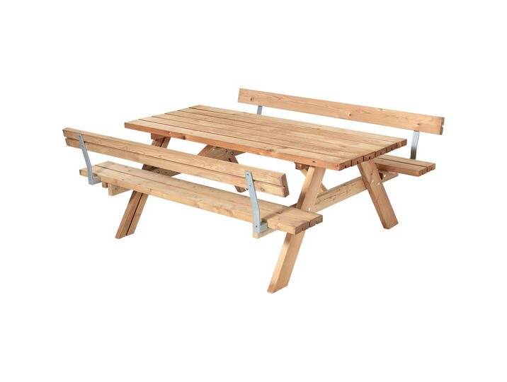 Plus Picknicktisch ThermoWood 179 x 177 x 71 cm goldbraun mit 2 von Globus Baumarkt