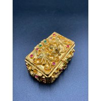Kumkum Box/Ring Puja Gold Hochzeitsgeschenk Lakshmi Print Turmeric Sindor von Globusfashions