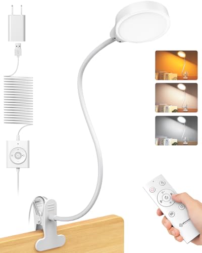 Glocusent 5 W Leselampe, 36 LED Leselampe Bett, augenschonende Klemmleuchte, 3 Farb- und 5 Helligkeitsstufen, ansteckbare mit Schwanenhals, perfekte Klemmlampe Bett Kinder, Schreibtischlampe von Glocusent
