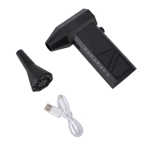 Glomora 130000 U/min Mini -Turbo -Lüfter mit 2 magnetischen Düsen Schrittless Geschwindigkeit einstellen kordless USB wiederaufladbare elektrische Luftstupsgebläse (Glomora92b-11) von Glomora