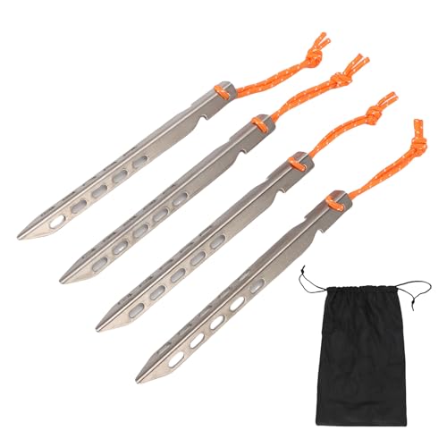 Glomora 4pcs Zelteinsätze mit Seilti -Legierung V -Form -Baldachin -Stiften für Camping Beach Rasen Silber im Freien von Glomora