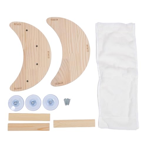 Glomora Cat Fensterbett, Barsch Hängematte Premium Kiefernholz Holz Starke Saugbecher Bequeme Waschküche Schlafplatz für Katzen Hunde einfach Installation Beobachtung Lounge von Glomora