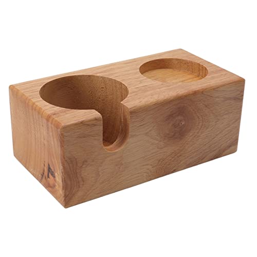 Glomora Holzkaffee-Prota filter Stand halter, Kaffee-Manipulation halter für Espresso maschine Zubehör Holz porta filter Stand Stampfen Station für Küche, Bar, Restaurant, Cafe (Burlywood) von Glomora