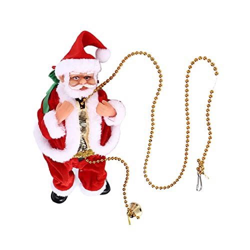 Glomora Kletternder Weihnachtsmann, Weihnachtsmann klettert über die Leiter zum Weihnachtsbaum, elektrischer Weihnachtsmann mit Musik für Ihre Kinder von Glomora