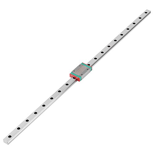 Glomora Miniature Linear Sliding Rail Guide,250mm 300mm 400mm 500mm 550mm with 1PCS Linear Sliding Block for CNC Machine and 3D Printer (500mm) von Glomora