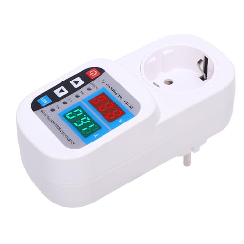 Glomora Protector Outlet 16A Adjustable Digital Display Automatic Voltage Current Guard Socket for Home von Glomora