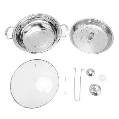 Glomora Stainless Steel Saucepan with Basket and Lid Induction Seafood Fish Stockpot for Gas Stove Home Commercial von Glomora