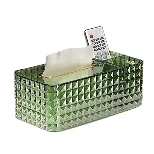Glomora Taschentuchbox-Halter Mit Rhombus-Textur – Transparente, Rechteckige Taschentuchbox-Abdeckung(Grün) von Glomora
