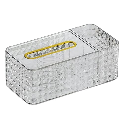 Glomora Taschentuchbox-Halter Mit Rhombus-Textur – Transparente, Rechteckige Taschentuchbox-Abdeckung(Weiß) von Glomora