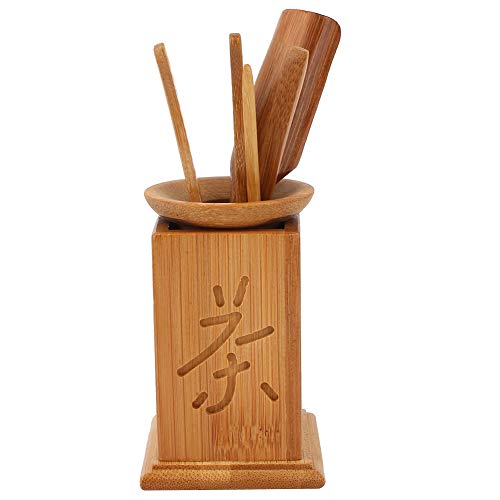 Glomora Teeset, Traditionelles Chinesisches Teeservice Für Die Gongfu-Teezeremonie, Sechsteiliges Teeservice-Werkzeugset Mit Teenadel, Schaufel, Clip Und Eimer von Glomora