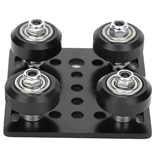 Glomora V-Rad-Platte – 1 Packung – Schwarze V-Typ-Gantry-Platte – V-Schlitz-Aluminium-Extrusionsprofile – Lineare Schiene – 3D-Drucker-CNC-Maschine, für 3D-Drucker und CNC DIY Lasergravurmaschine von Glomora