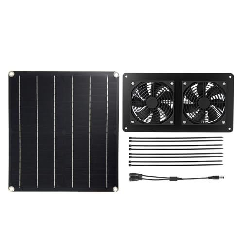 Glomora Ventilation Fan for Pet Cages 2 * 3W High-Efficiency DC 12V Solar Panel with 3 Meter On/Off Cable (15W-2FAN12) von Glomora