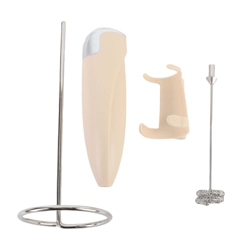 Milch Frother Zauberstab Multifunktional tragbarer Handheld Electric Foam Maker Mini Drink Mixer Whisk & Coffee Foamer Zauberstab mit Stand for Home and Restaurant (Apricot) von Glomora