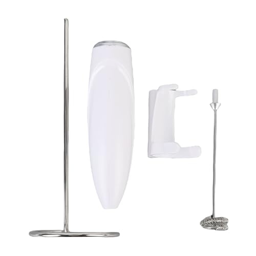 Milch Frother Zauberstab Multifunktional tragbarer Handheld Electric Foam Maker Mini Drink Mixer Whisk & Coffee Foamer Zauberstab mit Stand for Home and Restaurant (white) von Glomora