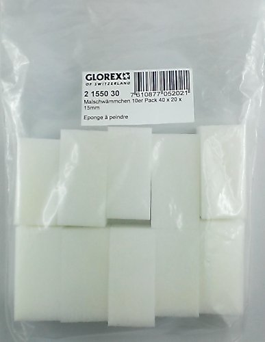 GLOREX Malschwämmchen 10er Pack, Schwamm, Weiß, 40 x 20 x 15 mm GLOREX Malschwämmchen 10er Pack, Schwamm, Weiß, 40 x 20 x 15 mm von GLOREX