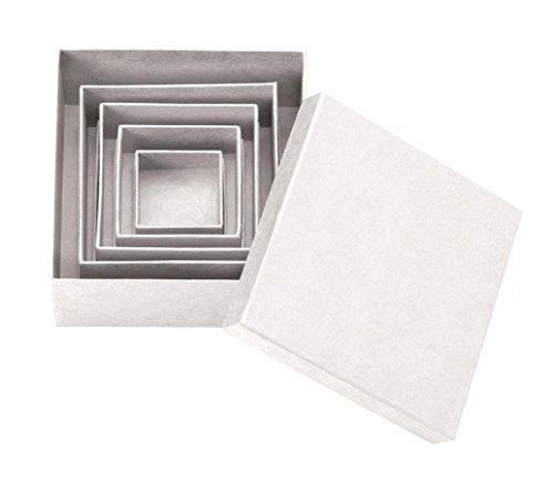 GLOREX Papp-Quadratboxen-Set 5-teilig, Natur, 14 x 14 x 5,3 cm, 5 von GLOREX
