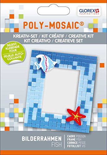 Glorex Poly-Mosaic Creativ-Set Bilderrahmen mit Fisch, Kunststoff, Mehrfarbig, 17 x 11.6 x 2 cm von Glorex