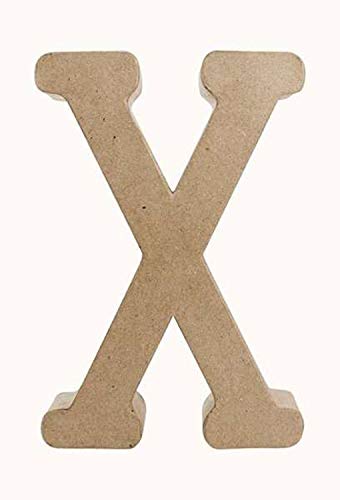 Décopatch AC417O Buchstabe "X" Fantasie aus Pappmaché, 5 x 20 x 30 cm, zum Verzieren, ideal für Ihre Wohndeko, Kartonbraun von Decopatch