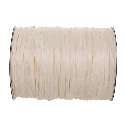 GLOREX 6 9400 611 - Raffia Edelbast, 100 m matter Bast auf Rolle, beige - zum Basteln, zur Dekoration oder für Gestecke, Sträuße und andere floristische Arbeiten von Glorex