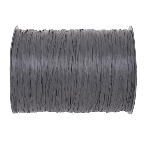 GLOREX 6 9400 615 - Raffia Edelbast, 100 m matter Bast auf Rolle, grau - zum Basteln, zur Dekoration oder für Gestecke, Sträuße und andere floristische Arbeiten von Glorex